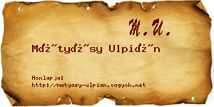 Mátyásy Ulpián névjegykártya